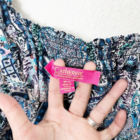 [Catherine Malandrino] Square Neck Ruffle Strap Paisley Print Tank Sz Medium M - Picture 10 of 10